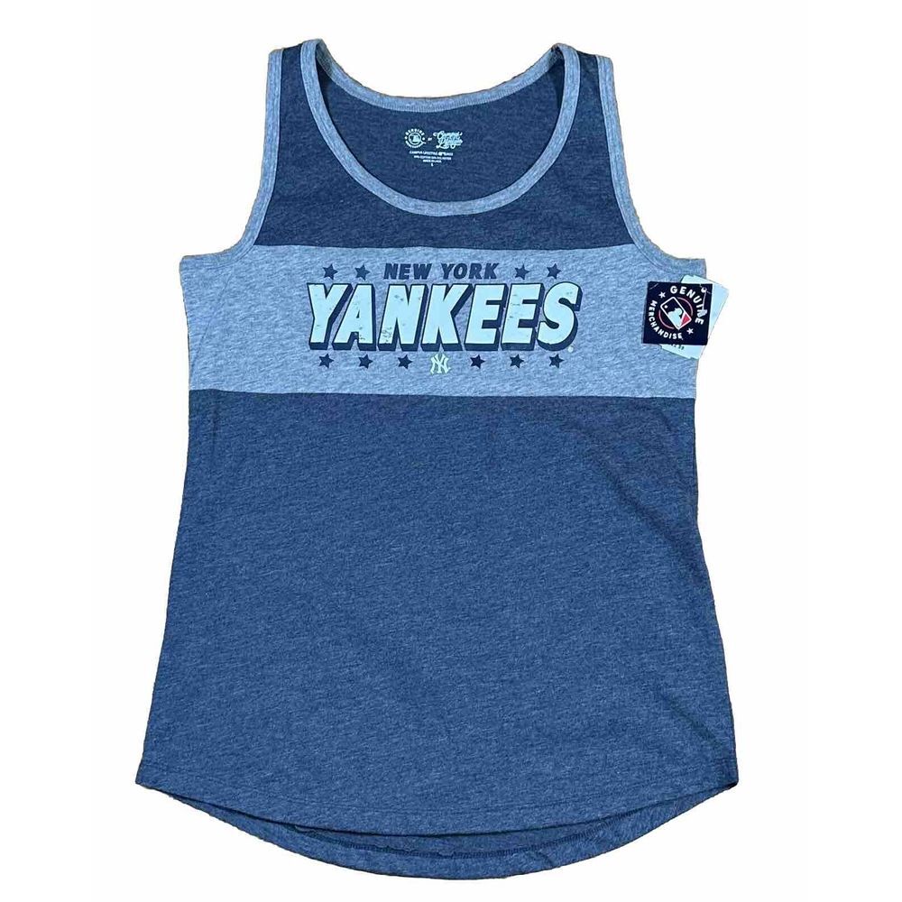 New York Yankees Tank Top Shirt Womens Size S Blue Gray Campus Lifestyle MLB NWT